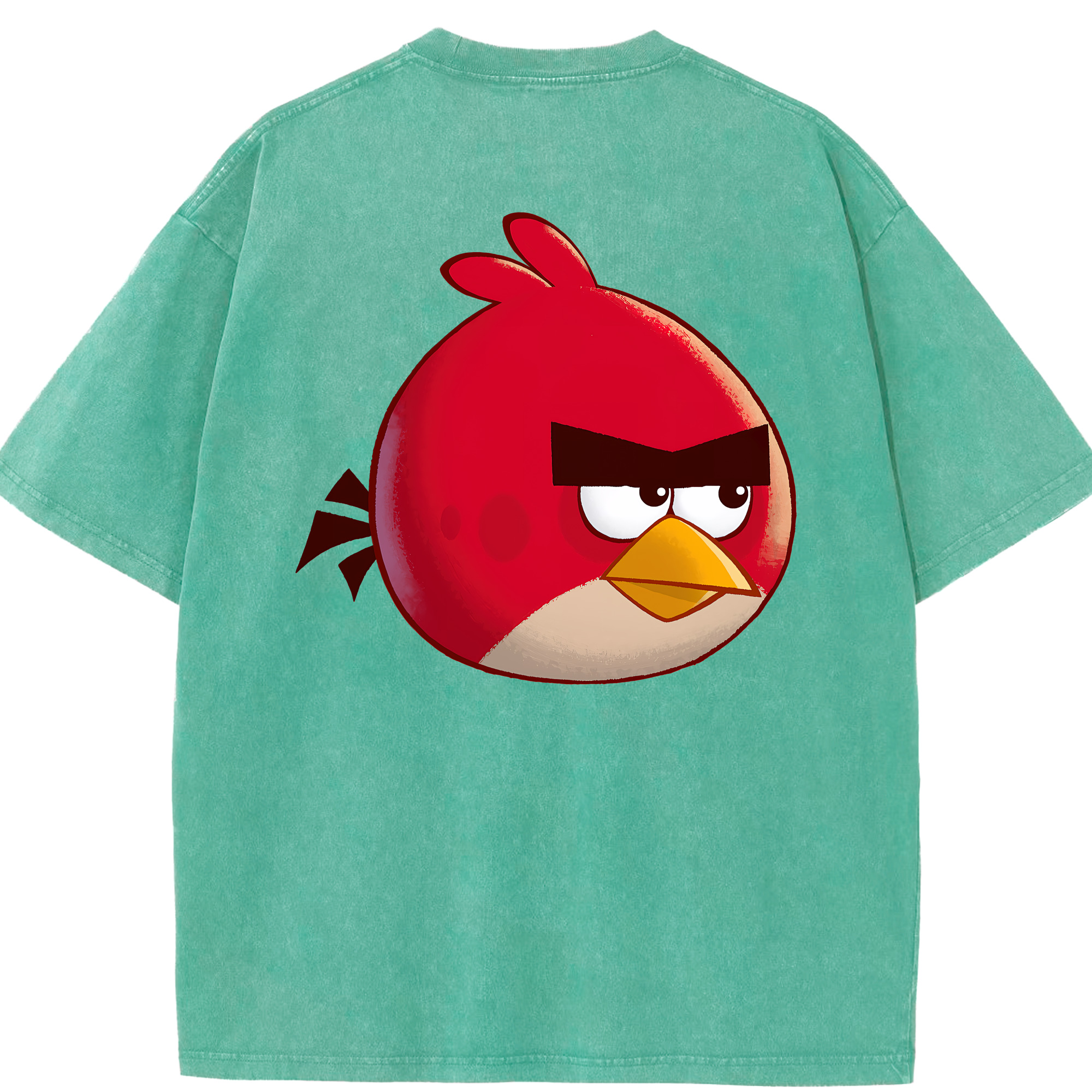 （画像用） Angry Birds アングリーバード 綿100% ヴィンテージ風 半袖Tシャツ（背面プリント）